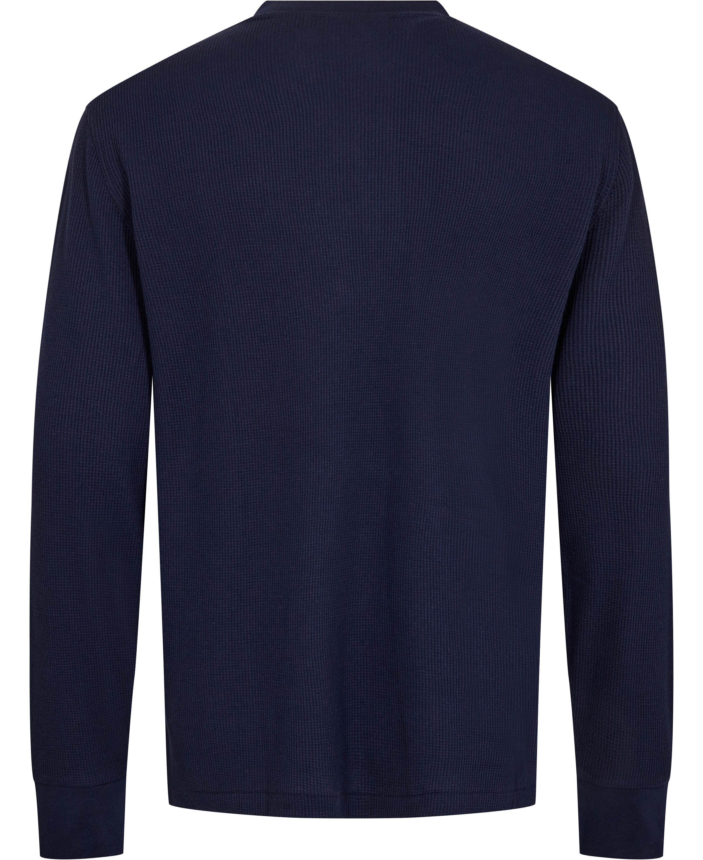 Waffle-Knit Henley Sleep Shirt