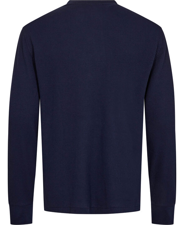 Waffle-Knit Henley Sleep Shirt