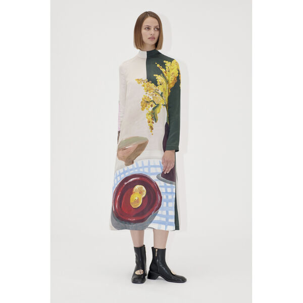 Long Sleeve Midi Dress, 2263 Dry Viscose