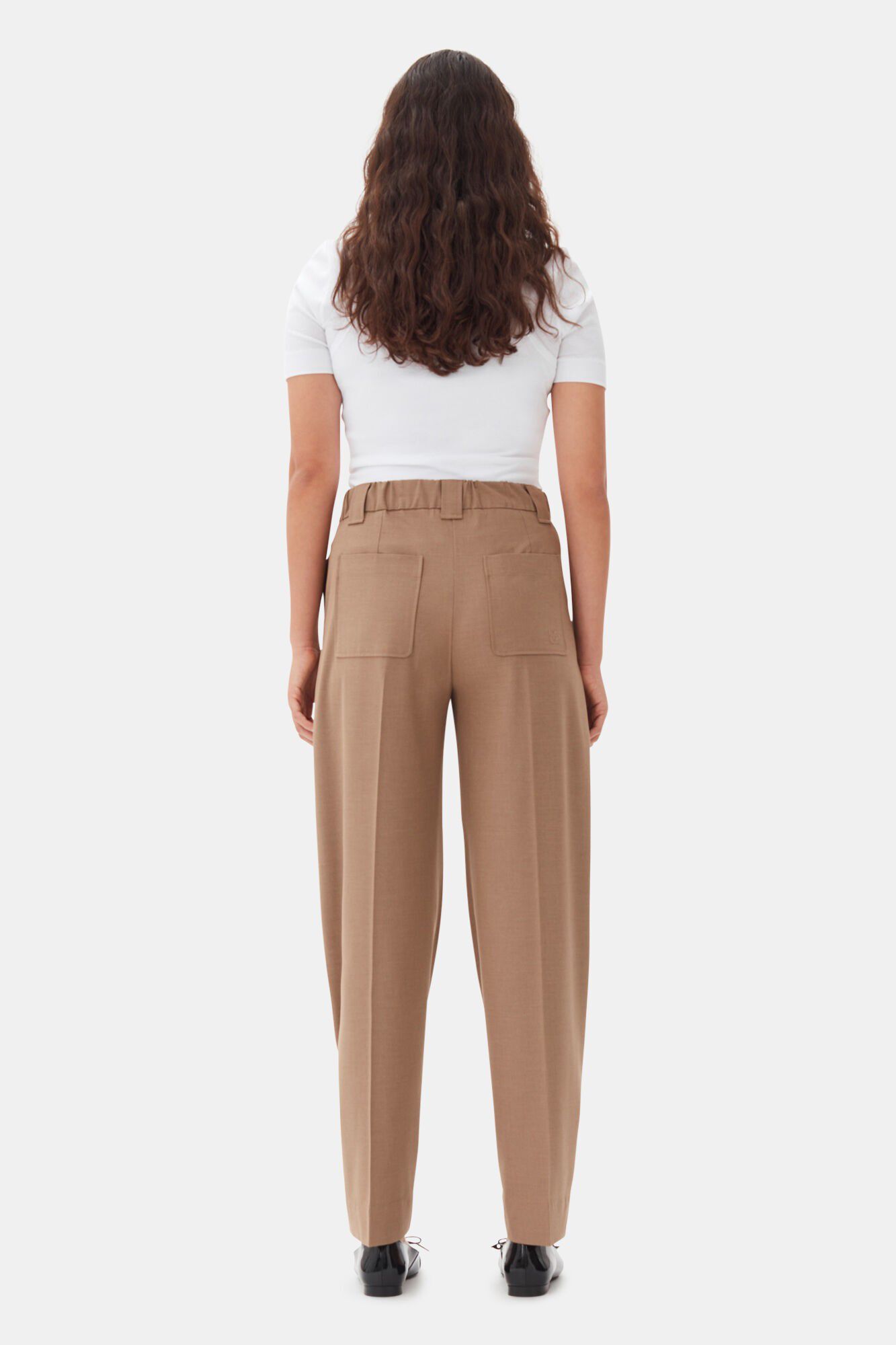 Drapey Melange Mid Waist Pants