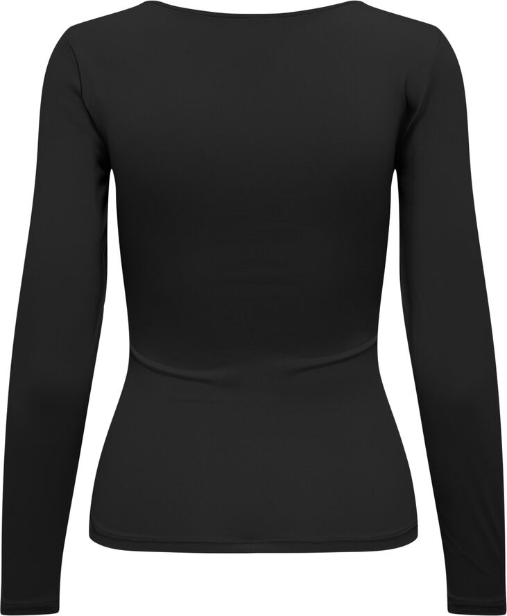 ONLEA L/S 2-WAY DEEP NECK TOP JRS