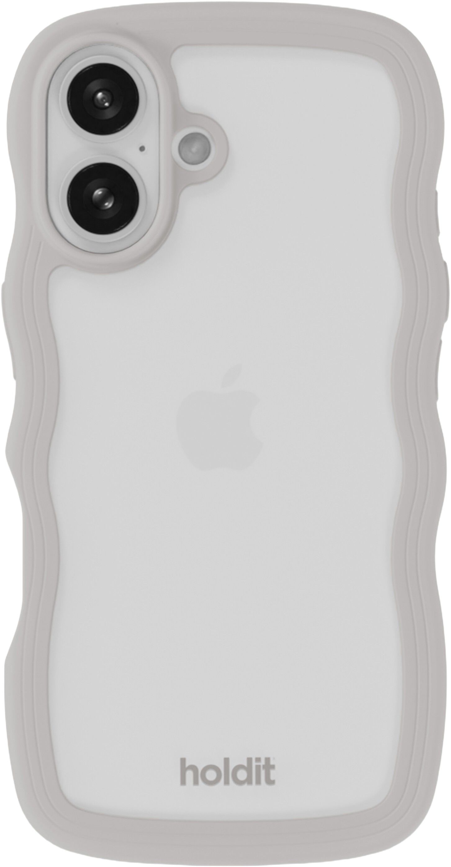 Wavy Case iPhone 16 Wool Gray/Transparent
