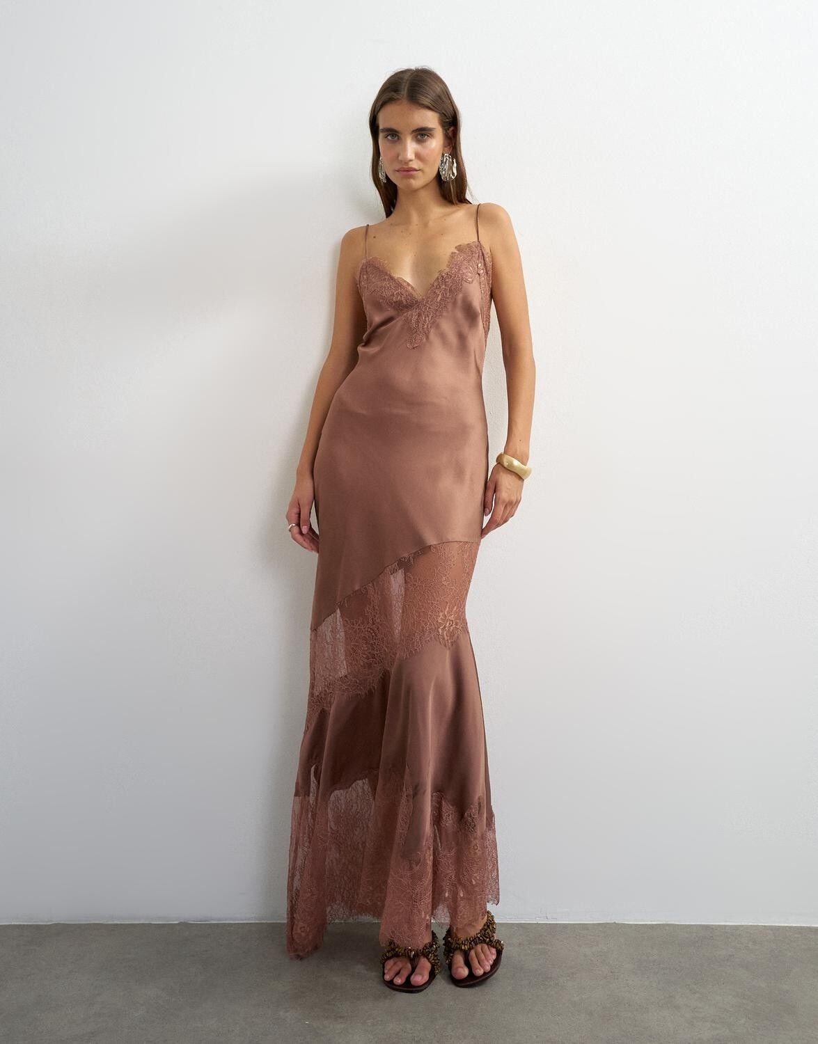 Tsilisa Sl V-Neck Maxi Slip Dress Wvn