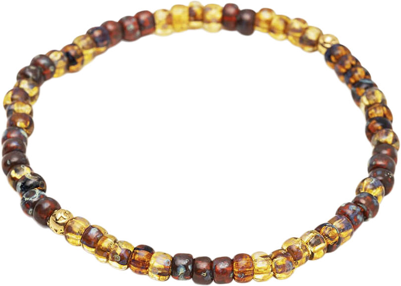 Wristband with Amber Japanese Miyuki Beads