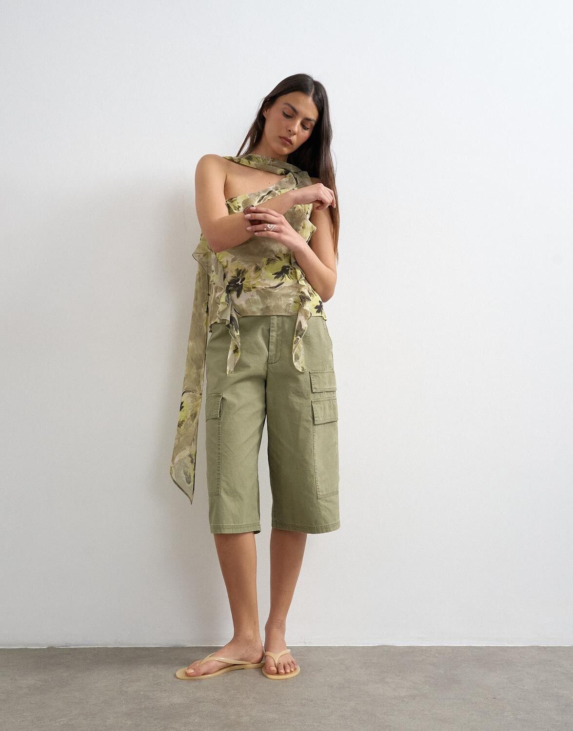 TSVALERIE ONE SHOULDER SCARF TOP WV