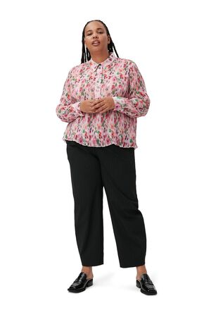 Pleated Georgette Half Placket Blou