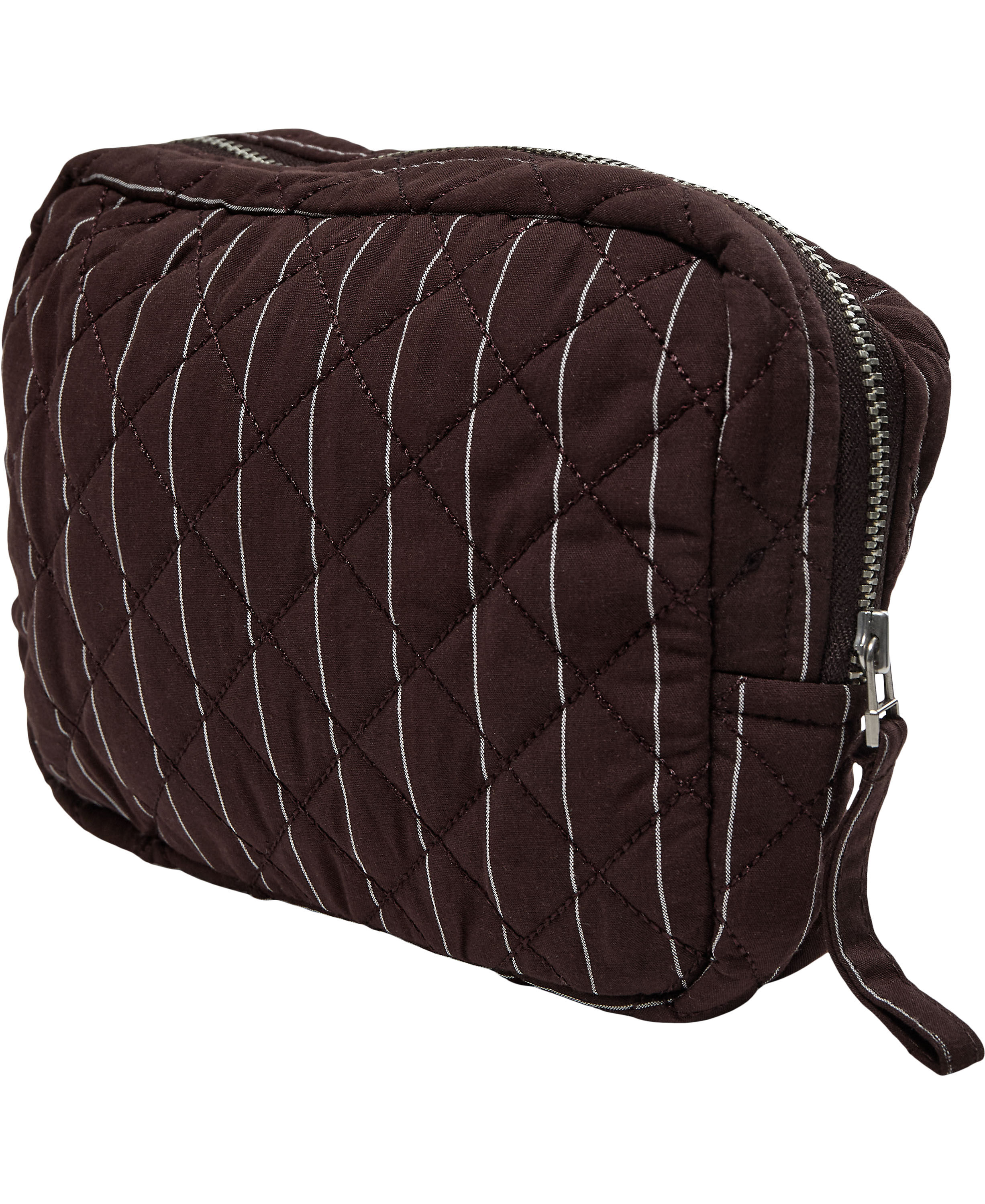 Make Up Bag, Quilted - Cotton Poplin YD Mini Black Coffee St