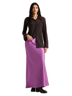 Sleek maxi skirt in satin with a co