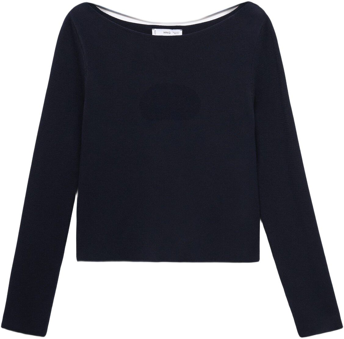 Fine-knit boat-neck sweater