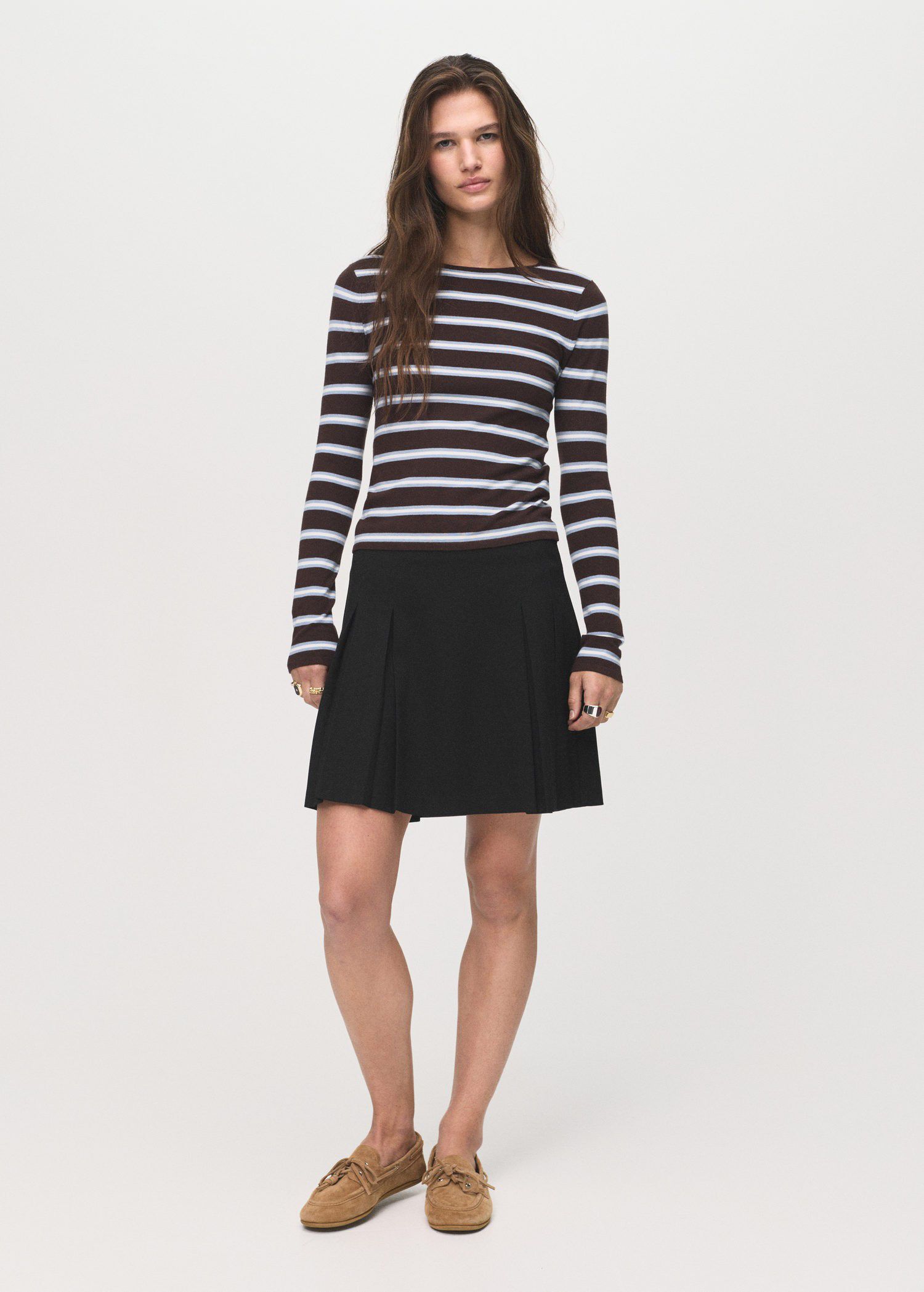Pleated mini-skirt