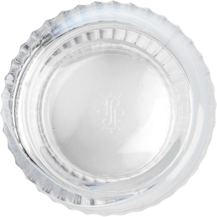 Lyngby Vase H20. 5 cm swirl hvid mundbl&aelig;st glas