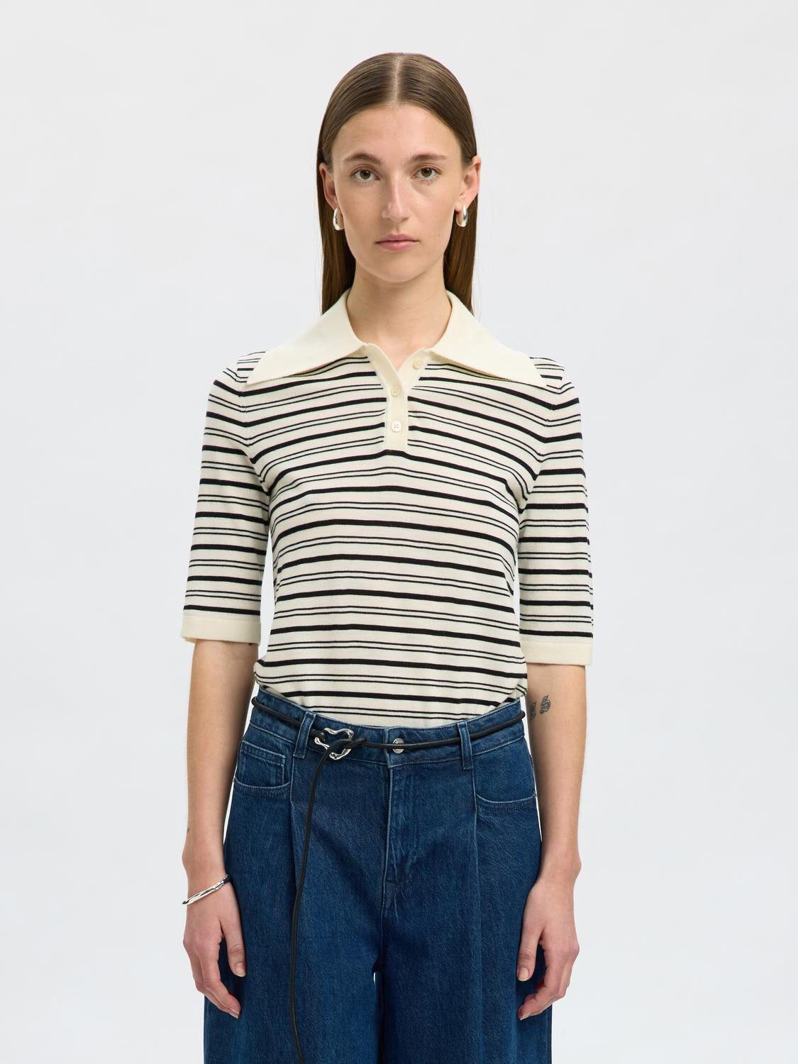 SLFTHEA 2/4 KNIT MERINO COLLAR NECK