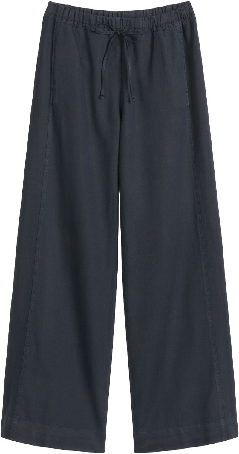 Pants, Wide Leg, Drawstring And Ela