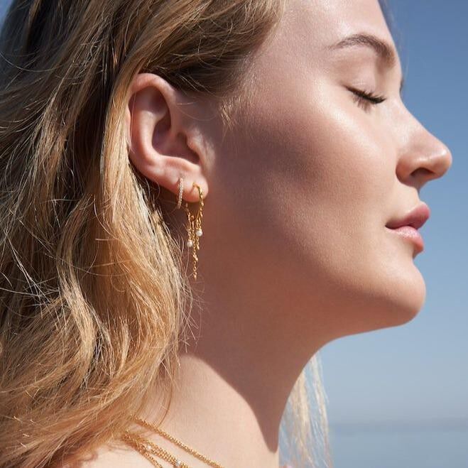 Jungle Ivy pearl hoops