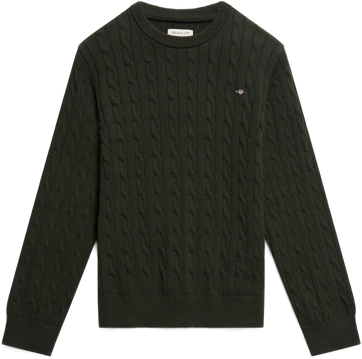 Shield Cotton Cable Neck Sweater