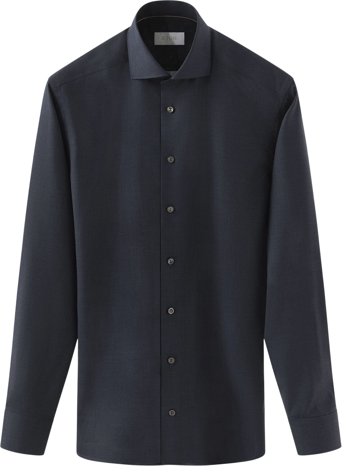 Contemporary Fit Navy Blue Solid Merino Wool Shirt