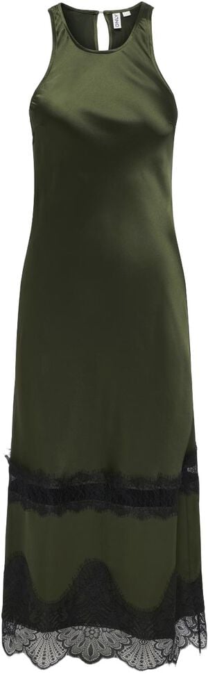 ONLINDONA S/L LONG LACE SATIN DRESS