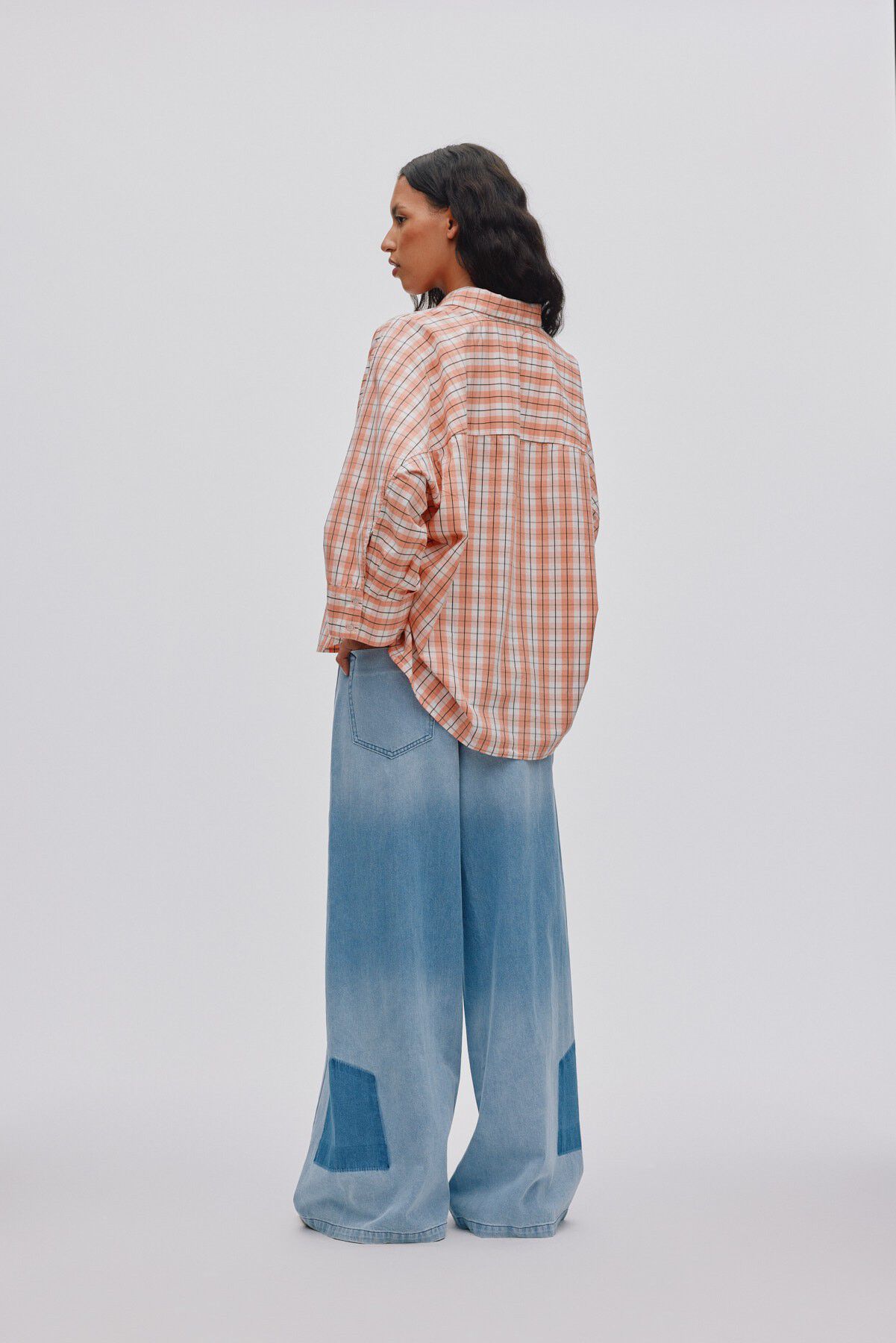 Light denim wide leg pants - Lane
