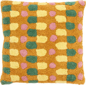 Pude Styles 45 x 45 cm Rosa/Grøn/Brun/Gul 100% Bomuld