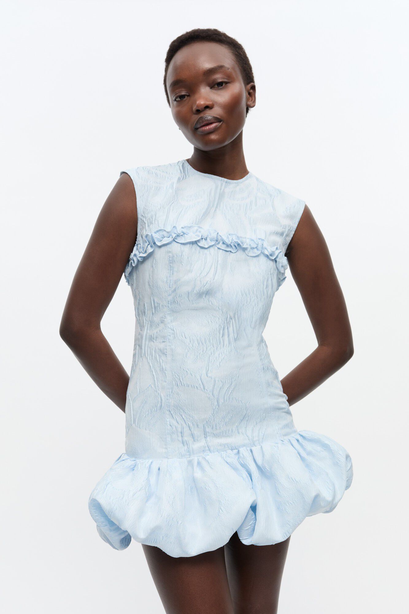 Textured Cloque Corset Mini Dress