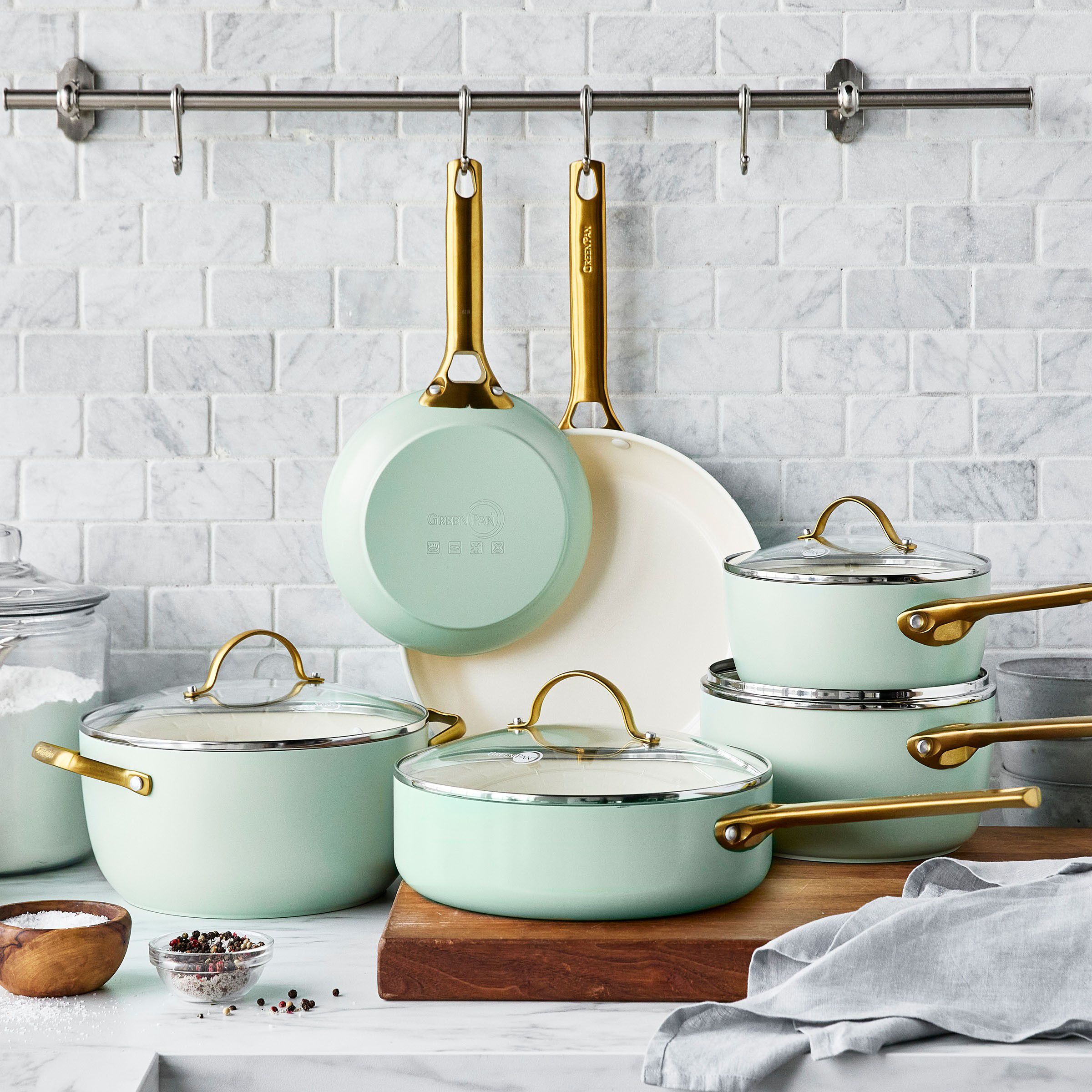 Greenpan Padova Frypan set. 20cm+26cm Pastel Green
