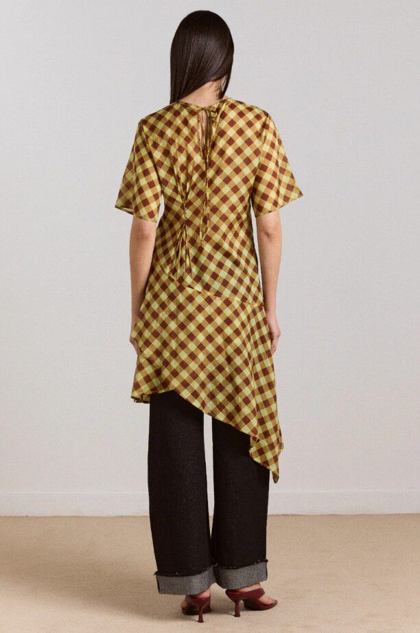 HARMONY MIDI DRESS - CHOC AVO GINGHAM