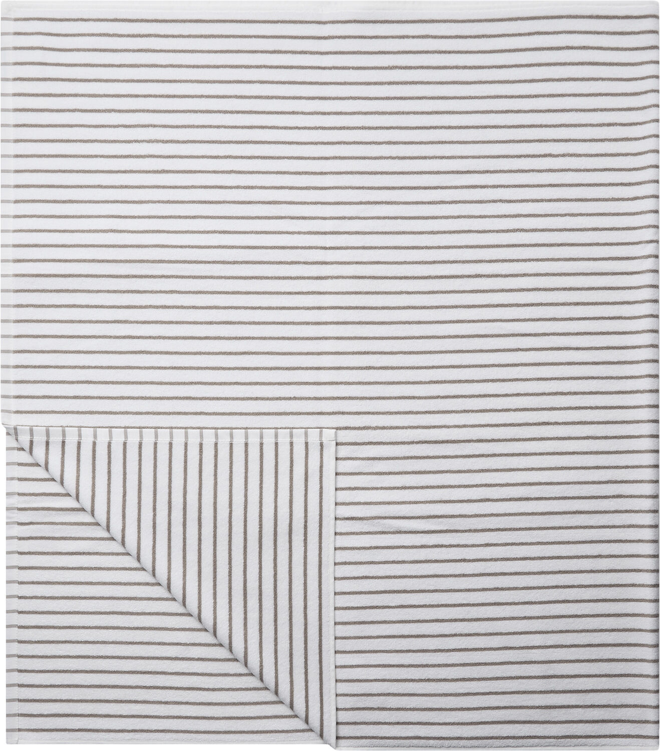 Beach towel 100x180cm smal strib beige GOTS