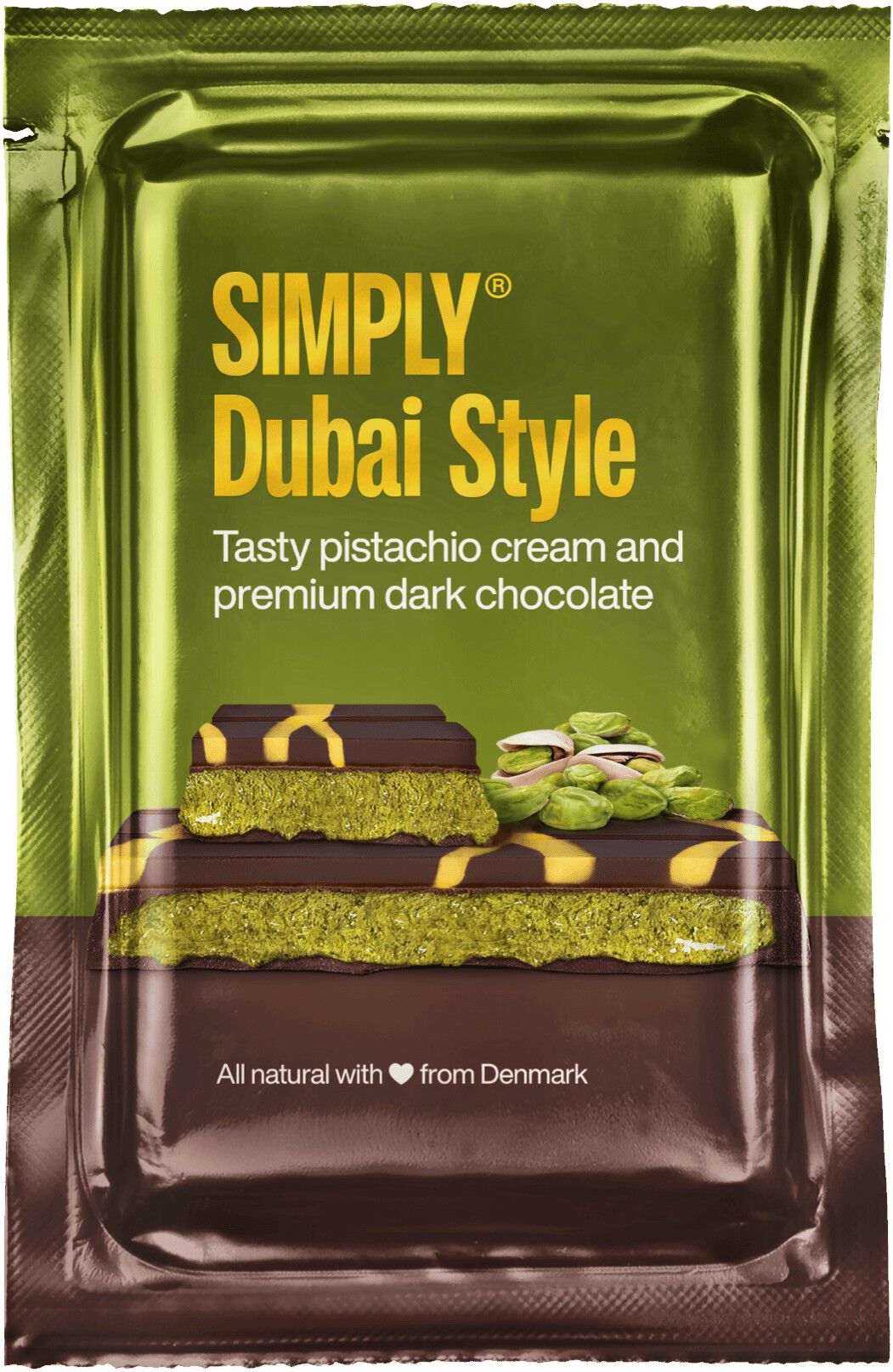 SIMPLY&reg; Pistacie-Chokolade Sharing Bar, M&Oslash;RK (90g)
