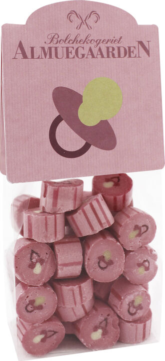 Lyserød sut med smag af hindbær