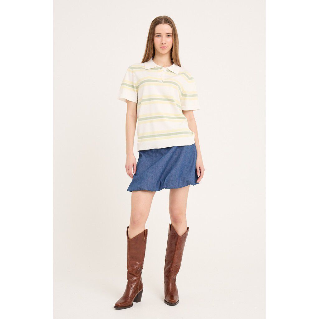 Polo Stripe Knit Blouse