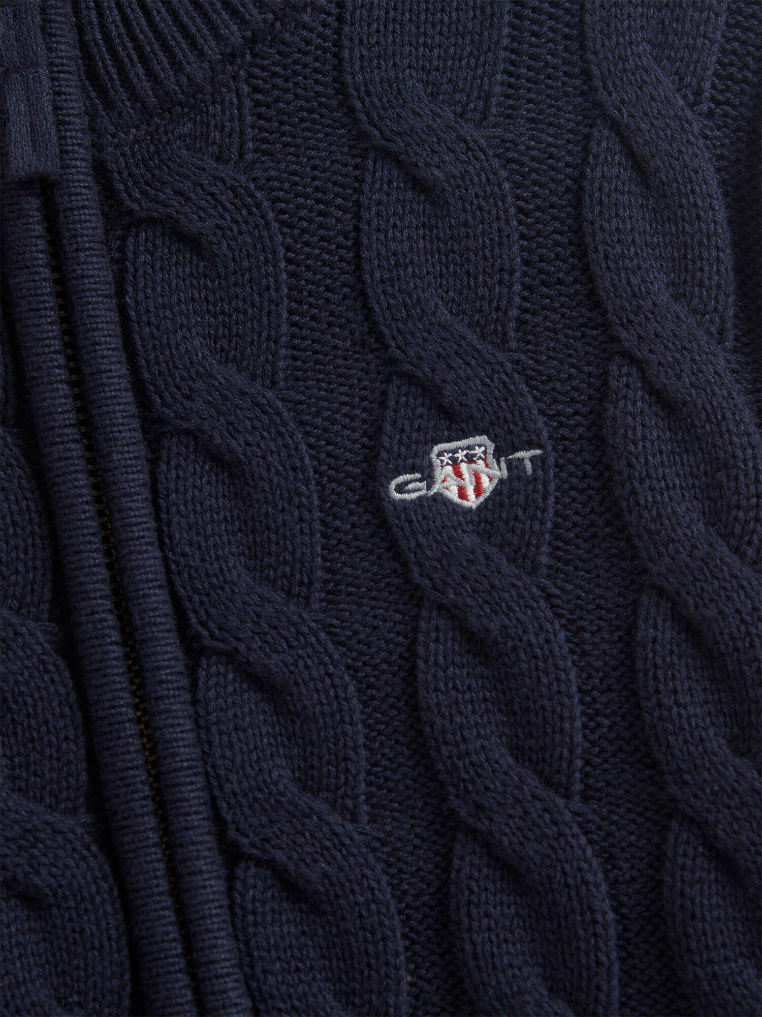 Shield Cotton Cable Zip Sweater