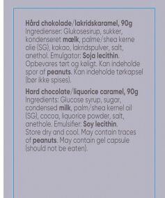 Marksten, 90g d&aring;se (Chokolade-lakrids)