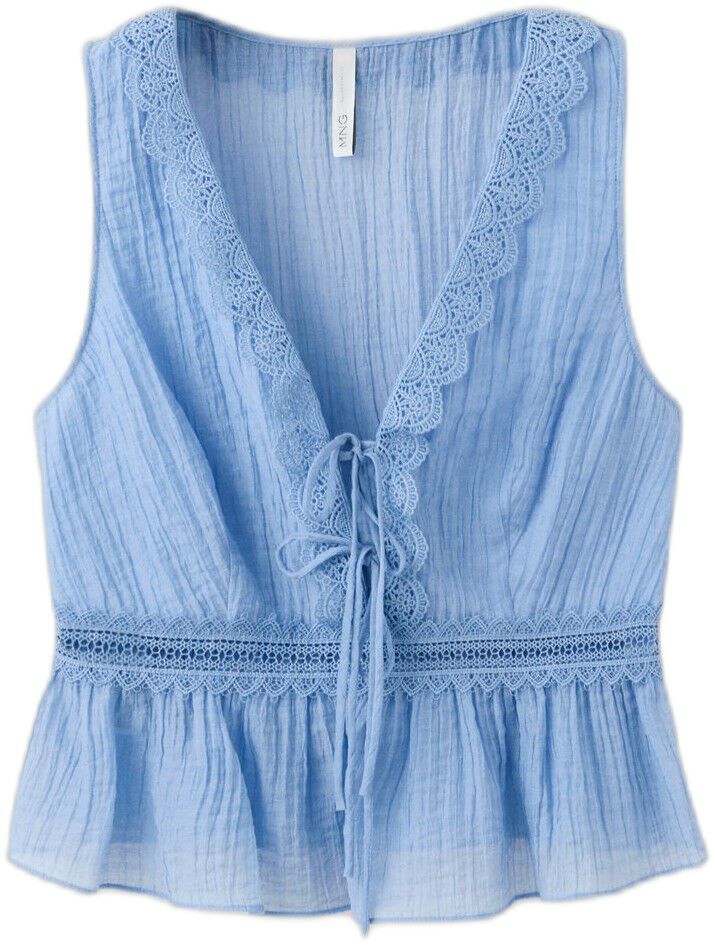 Lyocell top with contrasting trim