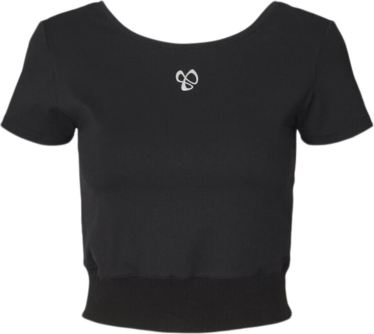 Ribbed Waist Crop T-shirt