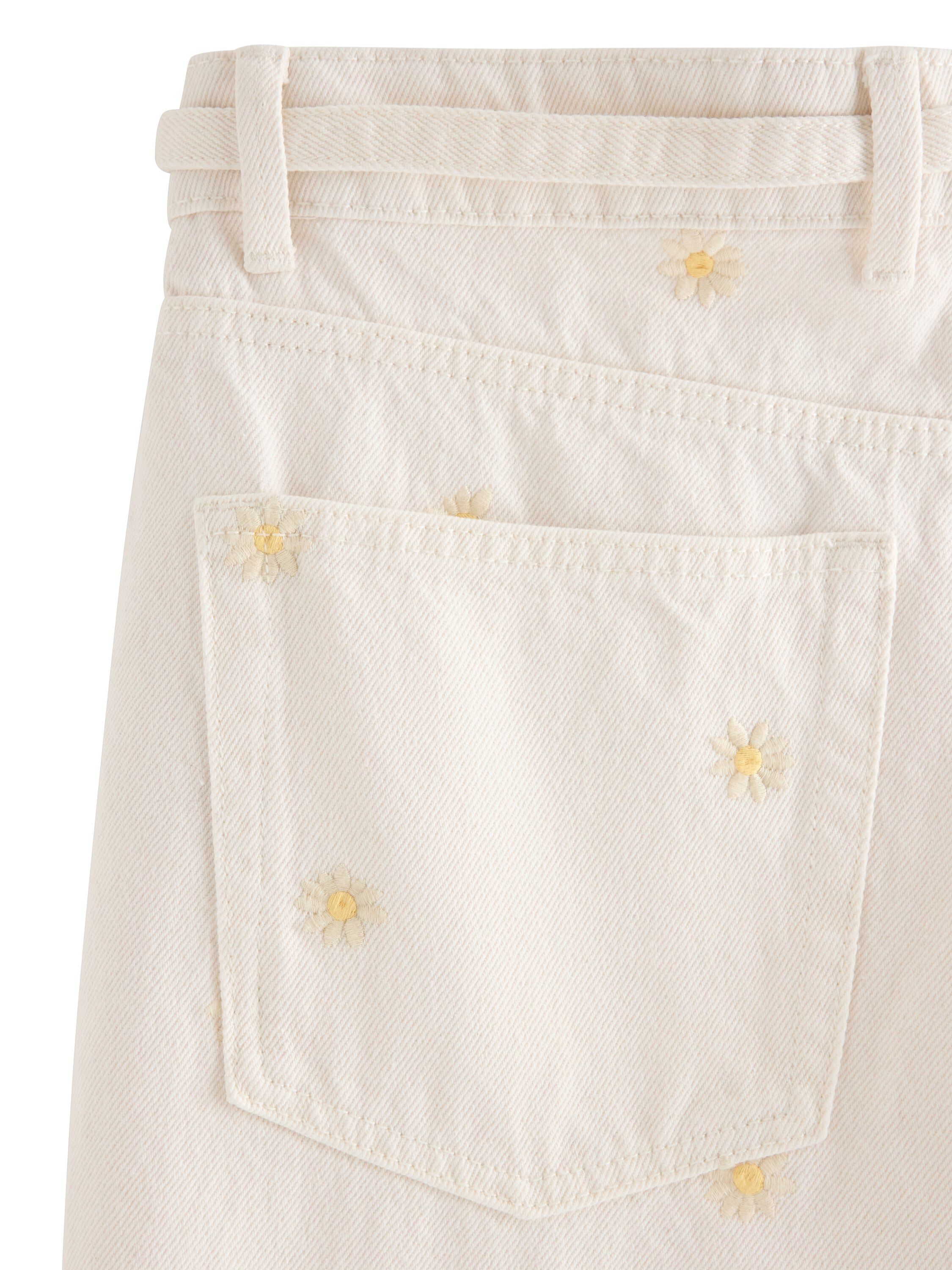 Jeans med mellemh&oslash;j talje i bomulds