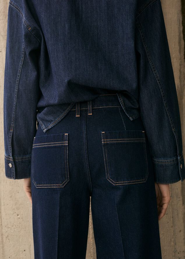 High-rise wideleg jeans rinse wash