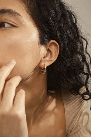 ZION organic shaped medium hoops gold-plated