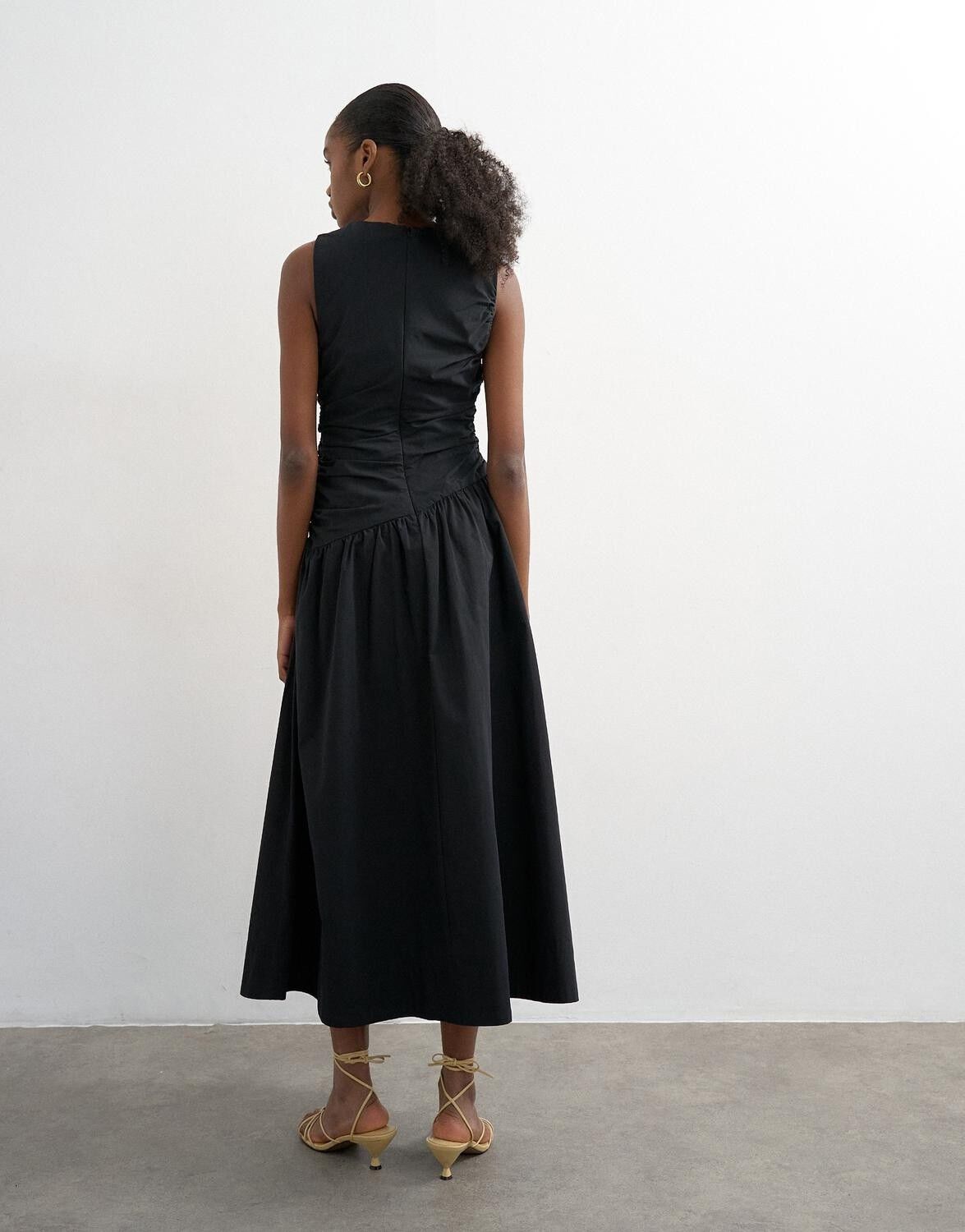 TSCAROS POPLIN RUCHED MAXI DRESS WV