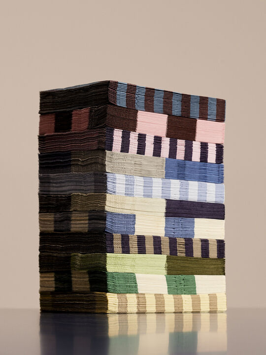 Pattern Napkins-Set of 20 Lunch-Off-white and blues M check