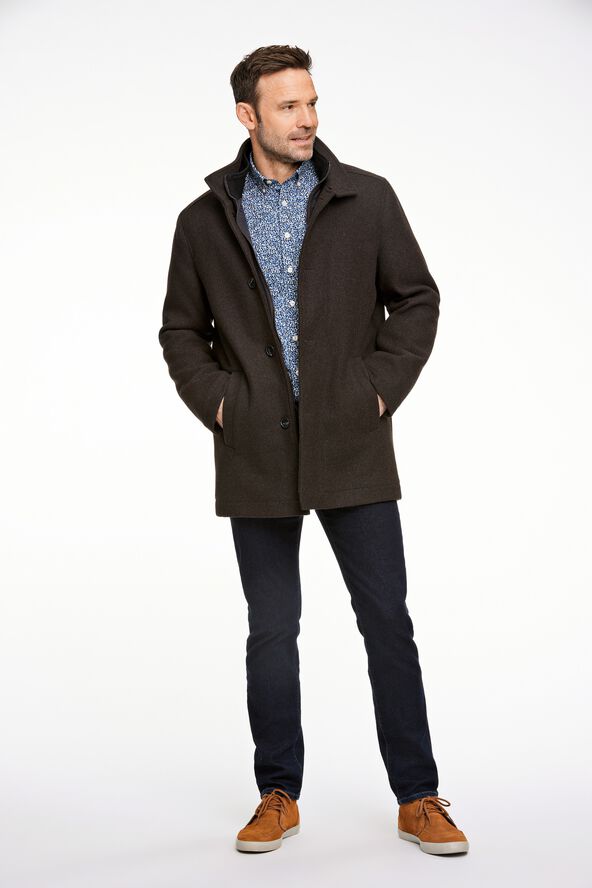Relaxed-fit wool car coat