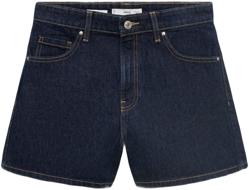 High-waisted straight-fit denim sho