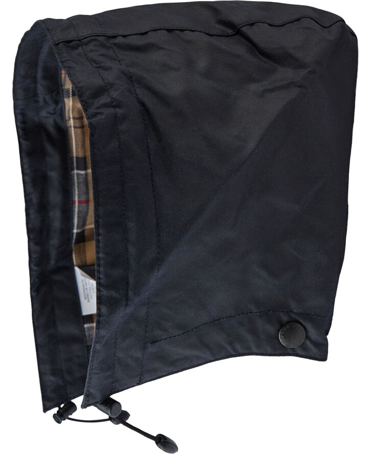 Waxed cotton hood