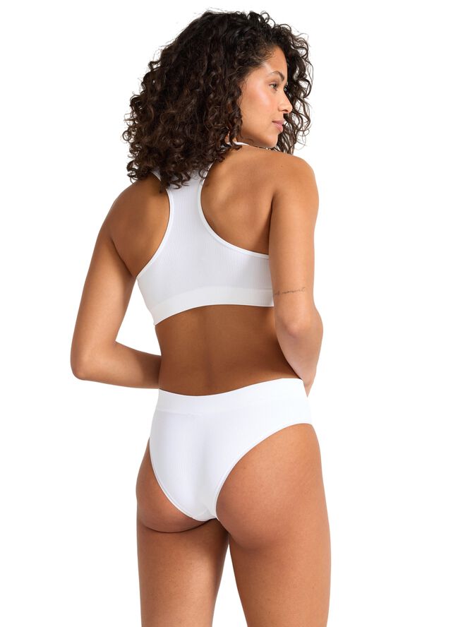 Ribbede brasilianske trusser uden sømme med høj talje