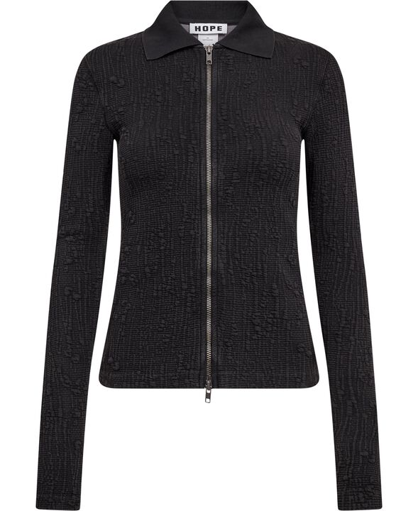 Lyra zip cardigan Faded Black Interlock-36