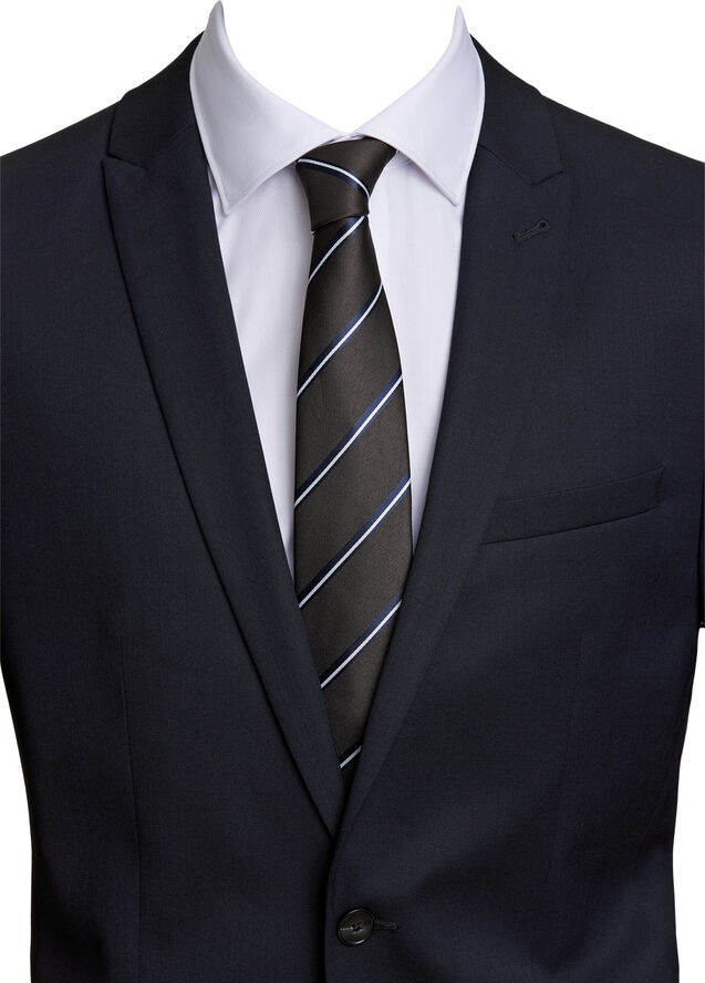 Polyester tie with stripe 7 cm