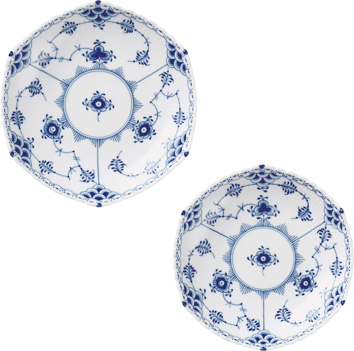 Musselmalet Helblonde Sk&aring;ls&aelig;t 13 cm 15 cm