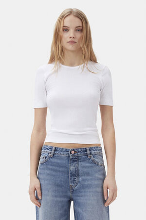 Soft Cotton Rib Short Sleeve T-Shir