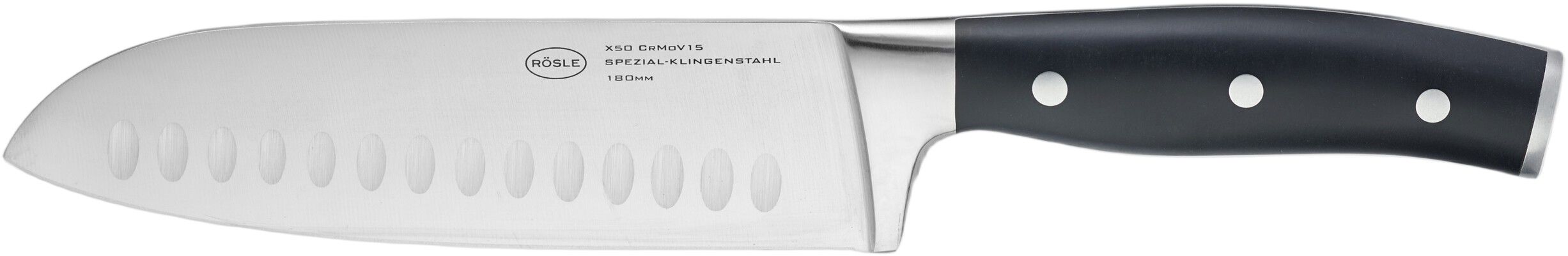 Santokukniv Tradition 17,5 cm St&aring;l/Sort