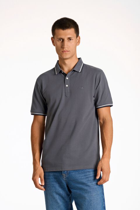 Polo shirt w. contrast piping