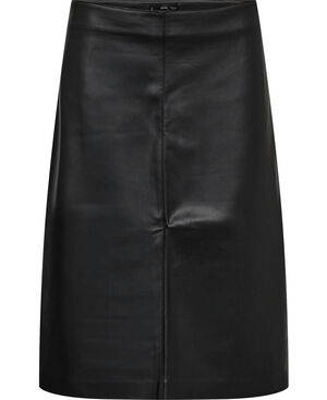 Faux-leather pencil skirt